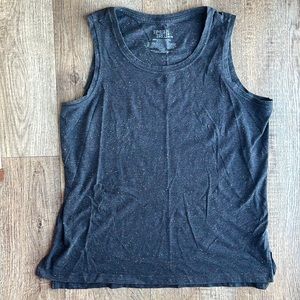 Time and Tru Grey Tank With Neon Speckles, Large